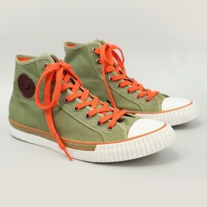 PF Flyers Center Hi Sneakers Mens 10.5 Womens 12 Green Orange High Top Canvas
